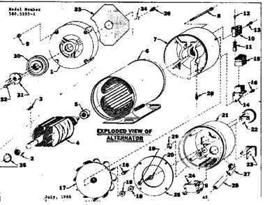 Replacement Parts Diagram and Parts List for 5805295-1  Craftsman Engine