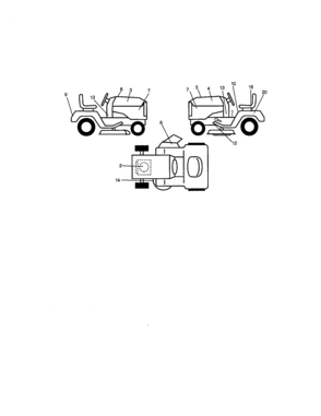 Decals Diagram and Parts List for 917272061  Craftsman Lawn Tractor