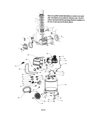 Air Compressor Diagram and Parts List for 921169230  Craftsman Compressor