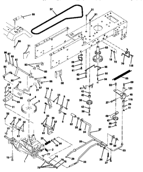 Drive Diagram and Parts List for 917258472  Craftsman Lawn Tractor
