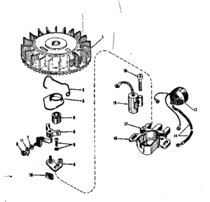 Magneto No. 610665 Diagram and Parts List for 143122022  Craftsman Engine