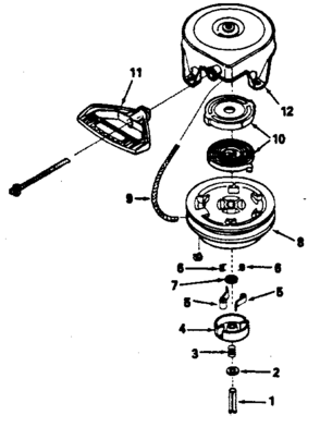 Rewind Starter Diagram and Parts List for 143796102  Craftsman Engine