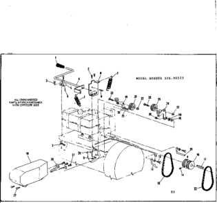 Throwout Handel Diagram and Parts List for 53690525  Craftsman Snow Blower