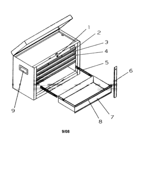 Tool Box Diagram and Parts List for 70692168511-11  Craftsman Tool Stand & Cart