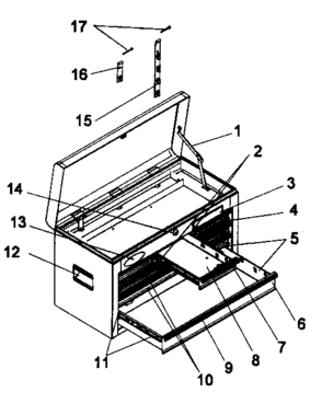 Tool Chest Diagram and Parts List for 706618062  Craftsman Tool Stand & Cart