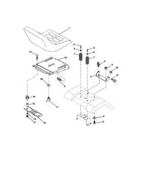 Seat Assembly Diagram and Parts List for 917273399  Craftsman Lawn Tractor