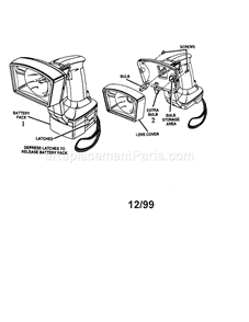 Flashlight Diagram and Parts List for 982137001  Craftsman Worklight & Flashlight