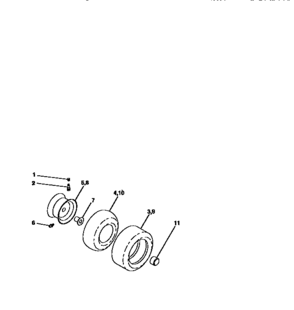 Wheels And Tires Diagram and Parts List for 917270622  Craftsman Lawn Tractor