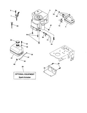 Engine Diagram and Parts List for 917277491  Craftsman Lawn Tractor