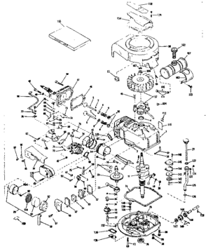 Basic Engine Diagram and Parts List for 143123031  Craftsman Engine