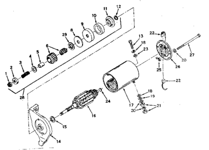 Electric Starter Diagram and Parts List for 143619012  Craftsman Engine