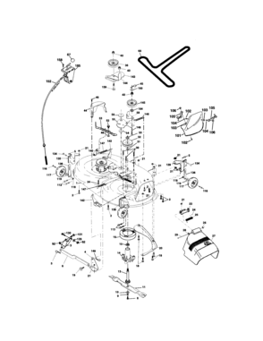 Mower Deck Diagram and Parts List for 917273810  Craftsman Lawn Tractor