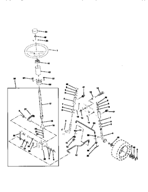 Steering Assembly Diagram and Parts List for 917256350  Craftsman Lawn Tractor