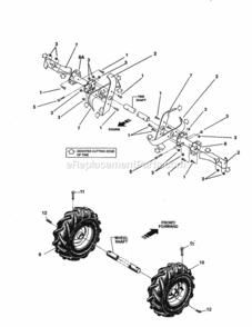 Page D Diagram and Parts List for 987293330  Craftsman Tiller