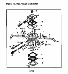 Page A Diagram and Parts List for 989796060  Craftsman Trimmer