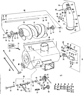 Auger Assembly Diagram and Parts List for 842260061  Craftsman Snow Blower