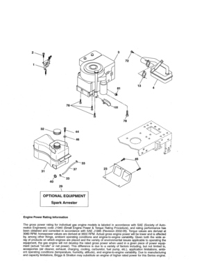 Engine Diagram and Parts List for 917280151  Craftsman Lawn Tractor