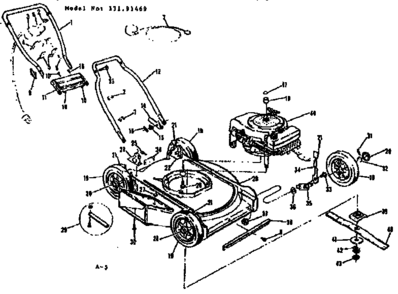 Replacement Parts Diagram and Parts List for 13191469  Craftsman Lawn Mower