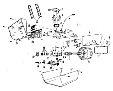 Chassis Assembly Diagram and Parts List for 13953600  Craftsman Garage Door Opener