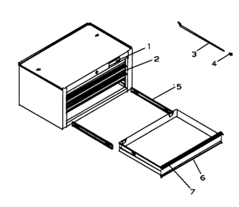 Cabinet Parts Diagram and Parts List for 706657715  Craftsman Tool Stand & Cart