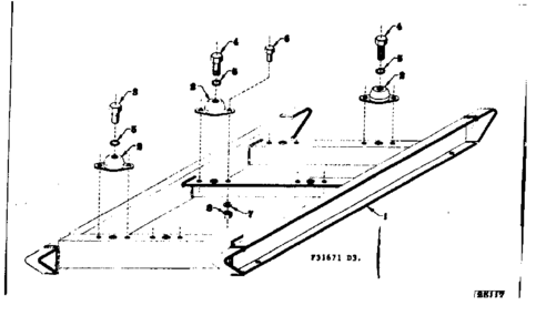 Mounting Base Diagram and Parts List for 58031671  Craftsman Engine