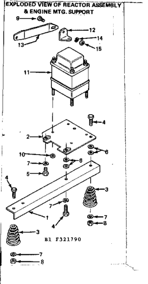 Reactor Asm & Engine Mtg Support Diagram and Parts List for 580321790  Craftsman Engine
