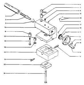Tailstock Diagram and Parts List for 5492892  Craftsman Lathe