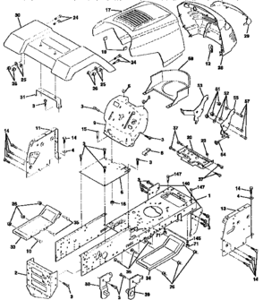 Chassis And Enclosures Diagram and Parts List for 917259980  Craftsman Lawn Tractor