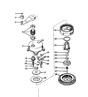 No-pull Starter No. 30051 Diagram and Parts List for 143176052  Craftsman Engine