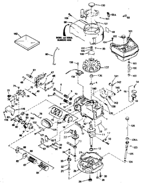 Engine Diagram and Parts List for 143384172  Craftsman Engine