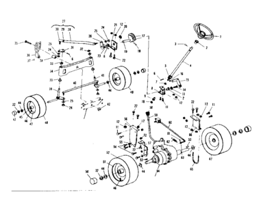 Steering And Front Axle Diagram and Parts List for 536250930  Craftsman Lawn Tractor
