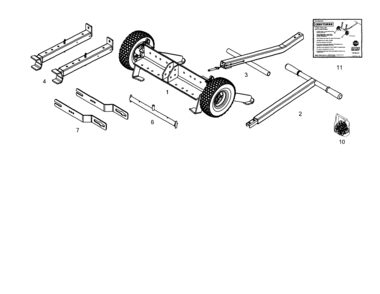 Carton Contents Diagram and Parts List for 61024610  Craftsman Lawn Tractor