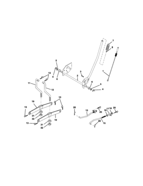 Lift Assembly Diagram and Parts List for 917271814  Craftsman Lawn Tractor