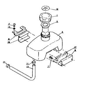 Fuel Tank Diagram and Parts List for 271SRM-202FA  Craftsman Trimmer