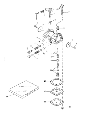 Carburetor #630812 Diagram and Parts List for 91760030  Craftsman Chainsaw