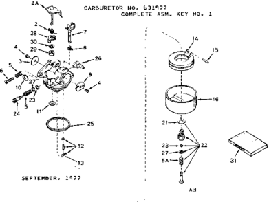Replacement Parts Diagram and Parts List for 143286212  Craftsman Engine