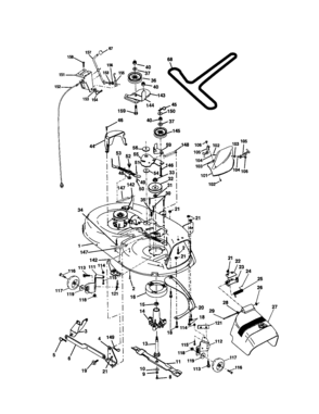 Mower Deck Diagram and Parts List for 917272080  Craftsman Lawn Tractor