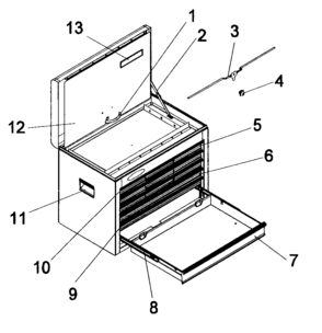 Chest Diagram and Parts List for 706619402  Craftsman Tool Stand & Cart