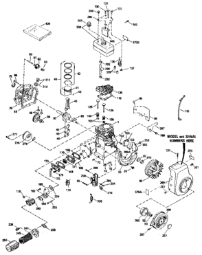 Replacement Parts Diagram and Parts List for 143834022  Craftsman Engine