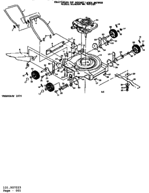 Replacement Parts Diagram and Parts List for 131907223  Craftsman Lawn Mower