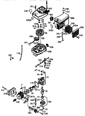 2-cycle Engine   Div71/143 Diagram and Parts List for 143961672  Craftsman Engine