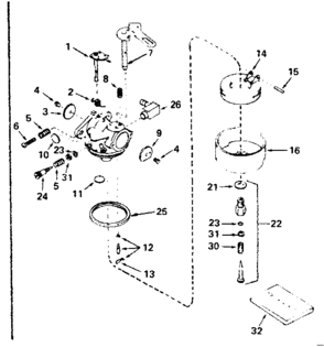 Carburetor Diagram and Parts List for 143784032  Craftsman Engine