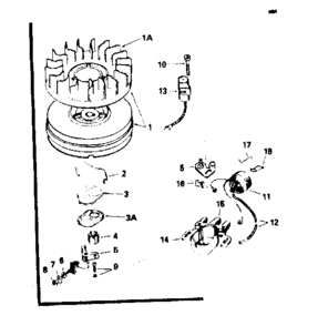Magneto No. 611025 Diagram and Parts List for 143H35-45566N  Craftsman Engine