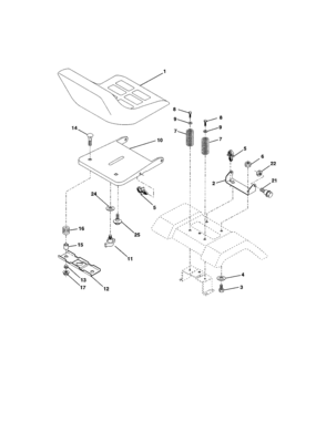 Seat Assembly Diagram and Parts List for 917250470  Craftsman Lawn Tractor
