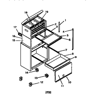 Unit Parts Diagram and Parts List for 706659750  Craftsman Tool Stand & Cart
