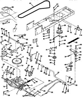 Drive Diagram and Parts List for 917258543  Craftsman Lawn Tractor