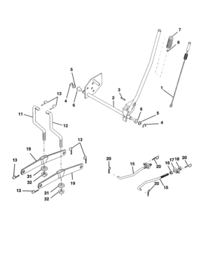Mower Lift Diagram and Parts List for 917277240  Craftsman Lawn Tractor