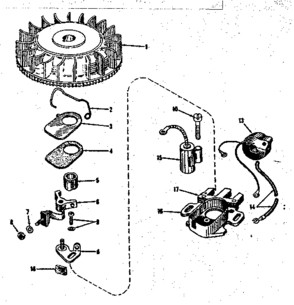 Magneto.(phelon F-3220-g) Diagram and Parts List for 14358251  Craftsman Engine