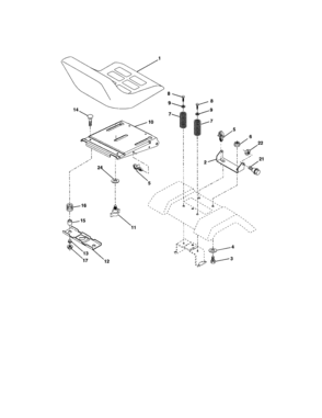 Seat Assembly Diagram and Parts List for 917273135  Craftsman Lawn Tractor