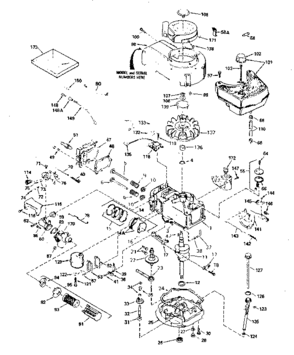 Engine Diagram and Parts List for 143384122  Craftsman Engine